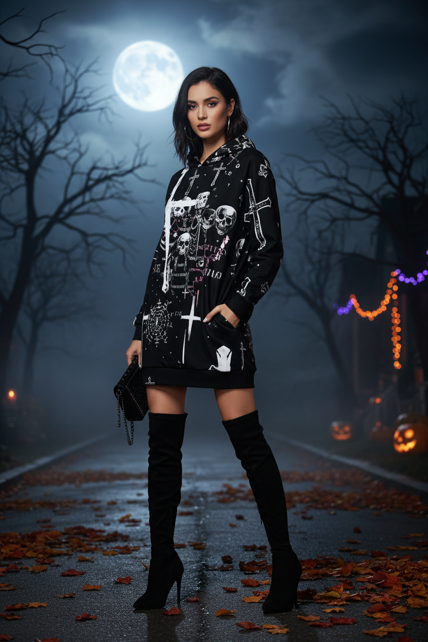 Betty Boo Halloween Dress - Skeleton Print