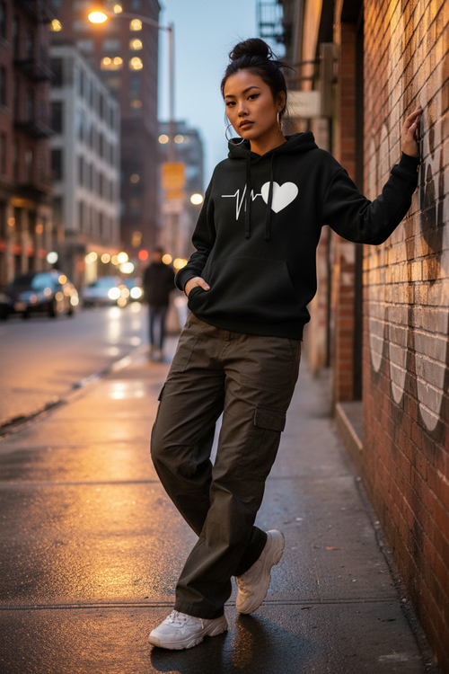 Betty LoveLine Hoodie in Black