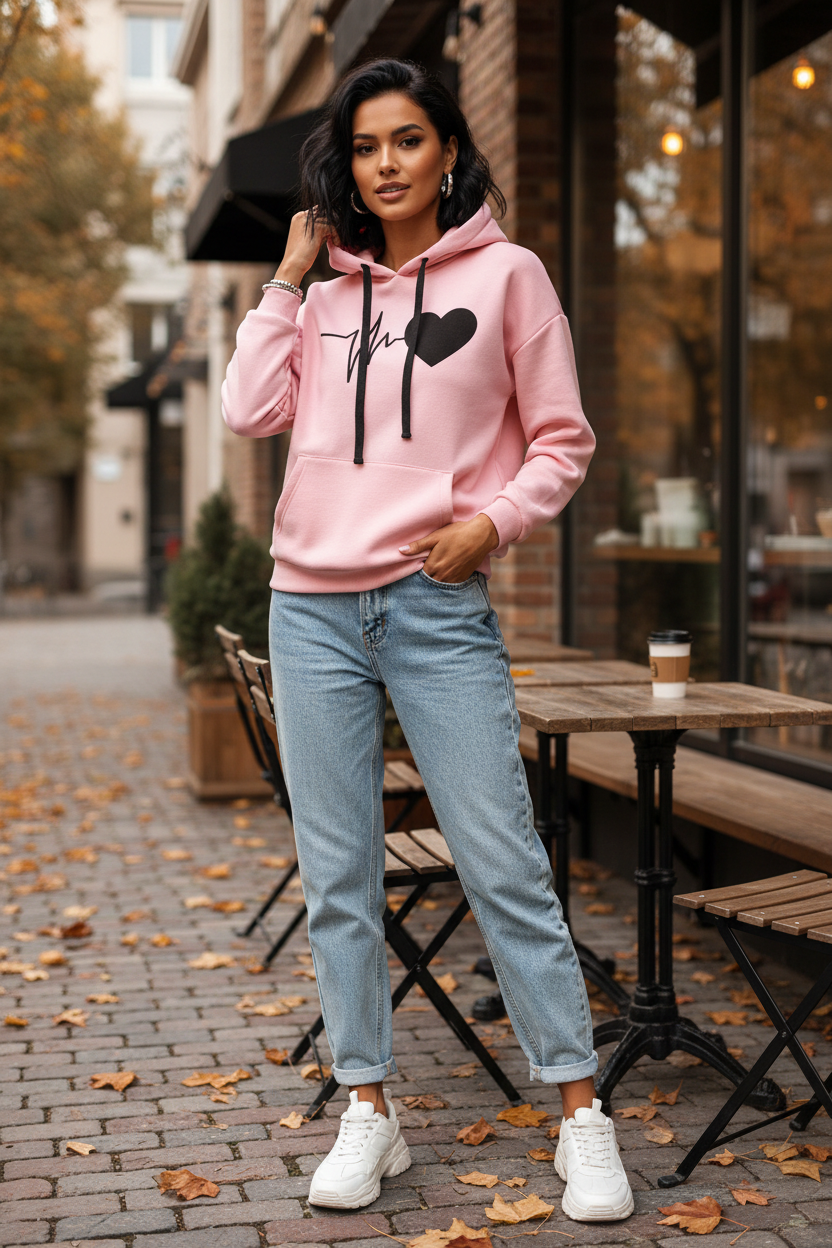 Betty LoveLine Hoodie in Pink