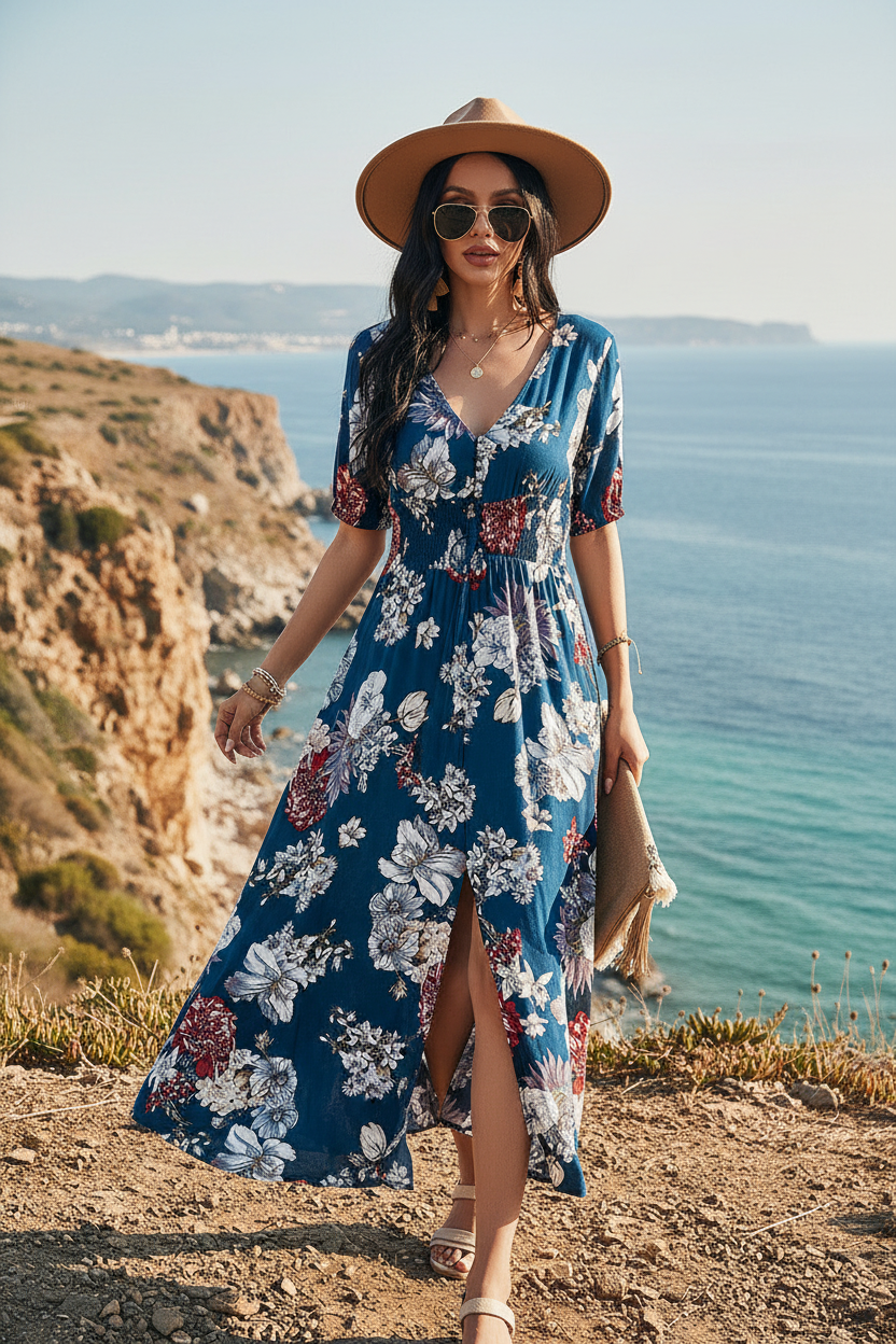 BoopBloom Maxi Dress in Blue