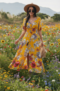BoopBloom Maxi Dress in Yellow
