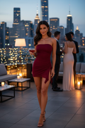 BoopChic Bodycon Mini in Wine Red